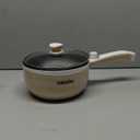 Dezin Hot Pot Electric Upgraded, Non-Stick Saut Pan, Rapid Noodles Electric Pot, 1.5L Mini Portable Hot Pot for Steak, Egg, Fried Rice, Ramen, Oatmeal, Soup with Power Adjustment (1.6 Quarts, Beige)