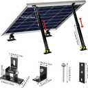 Acrux7 Solar Panel Mount 2 Set Aluminum Alloy Adjustable Solar Panel Tilt Mount Brackets Kit Stand for for 50W 70W 100W 150W 200W 300W 400W Panels, RV, Roof, Boat Flat Surface, Off-Grid System (Black)