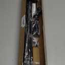 Curtain Rods for windows 48 to 84-93 inch, 5/8 inch Decorative Matte Black Splicing Heavy Duty Metal Curtain Rod set with Brackets