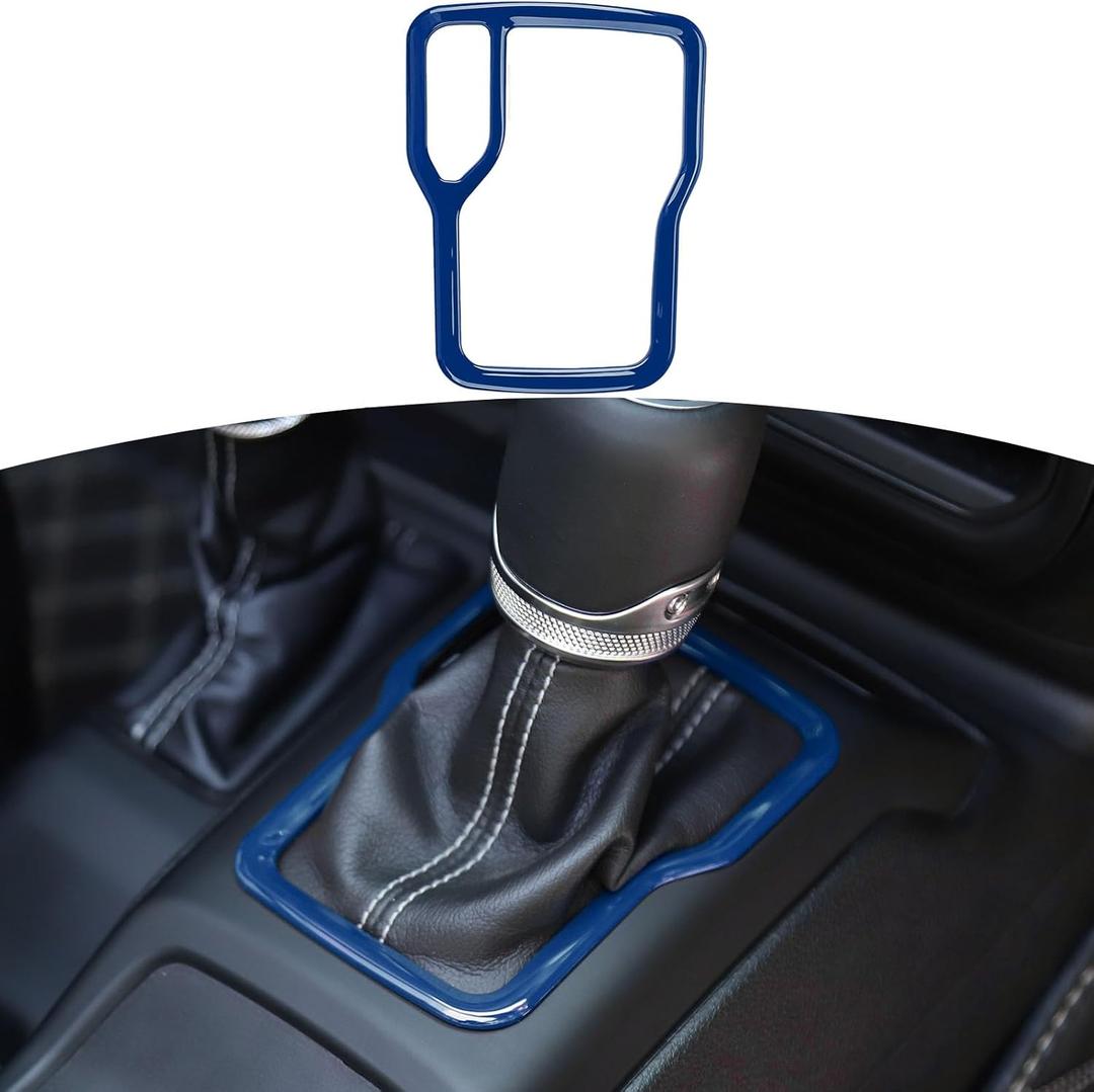 RT-TCZ for Wrangler JL Blue Gear Shift Trim Cover Frame for Jeep Wrangler JL JLU Gladiator JT 2018-2024 Blue Interior Accessories
