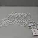 Happy Birthday Neon Sign for Wall Decor, LED Happy Birthday Light Up Sign, USB Powered Dimmable Neon Light for Birthday Party Decorations Backdrop, White (17 x 12 inch)