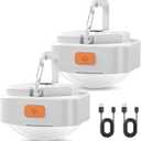 Rechargeable Camping Lights FLY2SKY 2Pcs White Tent Lights Mini Flashlight Portable LED Camping Lantern Survival Gear Camping Accessories for Hiking Backpacking Fishing Hurricane Emergency Outage