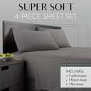 Danjor Linens Bed Sheet Set Twin XL for College Dorm Room, Back to School Items, Sheets with 2 Pillowcases, Lightweight Brushed Microfiber Deep Pockets, 4 Piece Bedding Sets, Gray