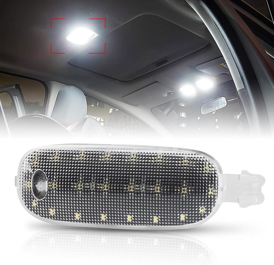 Bestview LED Interior Roof Map Dome Light Cover Lens Overhead with White LED PCB for 2005-2018 Dodge Ram 1500 2500 3500 4500 5500, Dodge Dakota Durango  Jee-p Commander Liberty 6000K White