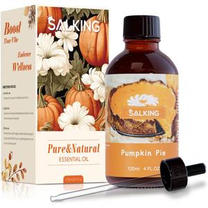 SALKING Pumpkin Pie Fragrance Oil, 120ml (4 Fl Oz) Premium Essential Oils for Diffuser, Candle Scents for Candle Making, Soap Making Supplies, Autumn Scented Diffuser Oil, Halloween Thanksgiving Gift