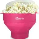 The Original Salbree Collapsible Silicone Microwave Popcorn Popper Maker Machine, Microwavable Bowl Holds 16 Cups, Uses Hot Air and Oil Always Optional  (Magenta)