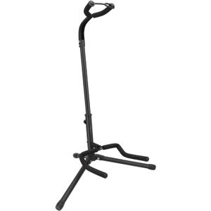 Amazon Basics Height Adjustable Foldable Guitar Stand with Secure Support for Acoustic, Electric, Bass and Banjos, Sturdy, Black