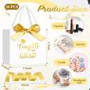 Moinchore 30 Pcs Graduation Gift Bags Bulk 5.5 x 4.7 x 2.5'' Small White and Gold Class of 2026 Treat Bags with Handles Bow Ribbon Congrats Grad Paper Party Favor Decorations for College High School