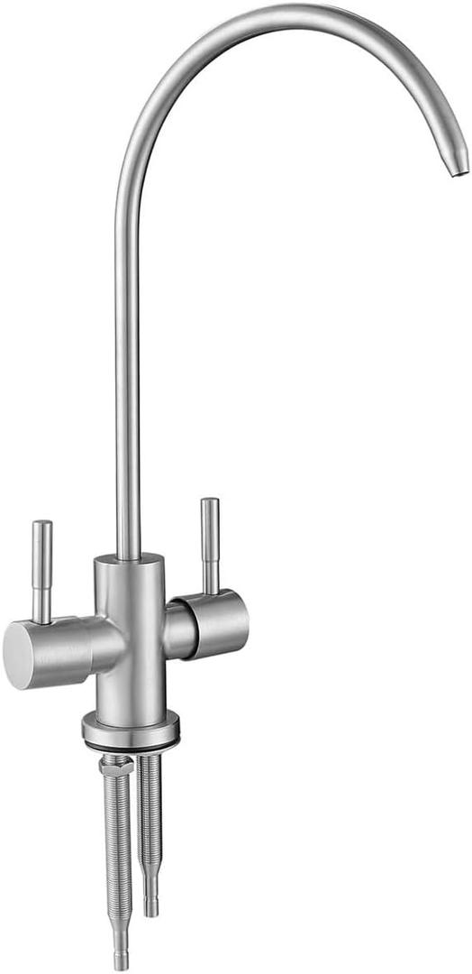 304SUS Stainless Steel 2 Way Filtered Kitchen Bar Sink Faucet Reverse Osmosis Ro Water Filter Tap (Brushed Nickel)