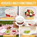 Multifunctional Fruit Washing Bowl with Strainer,Strainer Container with Lid,2 in 1 Drain Basket with Foldable Handle,Berry Fruit Fridge Container for Refrigerator,Kitchen Sink for Washing,Storage