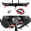 INJORA RC Rear Bumper Metal Bumper RC Accessories for 1:10 RC Crawler Axial SCX10 III AXI03007 (Black)