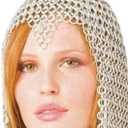 Aluminum Chainmail Coif Head Hood Butted Chainmail Head Scarf Anodized Aluminum Chainmail Hood Large Size Chainmail Headwear