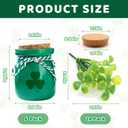 St Patricks Day Decoration - 6PCS St.Patrick's Day Mini Mason Jars with Artificial Shamrock White Green Decorative Jars Saint Patricks Tiered Tray Spring Decor for Home Kitchen Farmhouse Table