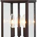 18.62'' Dusk to Dawn Post Light Outdoor, Large 3-Light Lamp Post Light Fixture, Modern Pillar Outside Lighting Waterproof Post Lantern Lamp Outdoor Post Light Fixtures Pole Lights for Porch, Brown