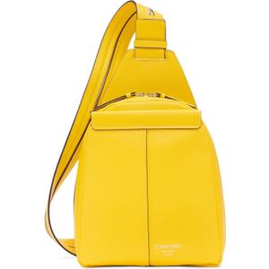 Calvin Klein Women's Myra Backpack for Women  Vegan Leather Convertible Sling Backpack, 2 Pockets, Daffodil, One Size