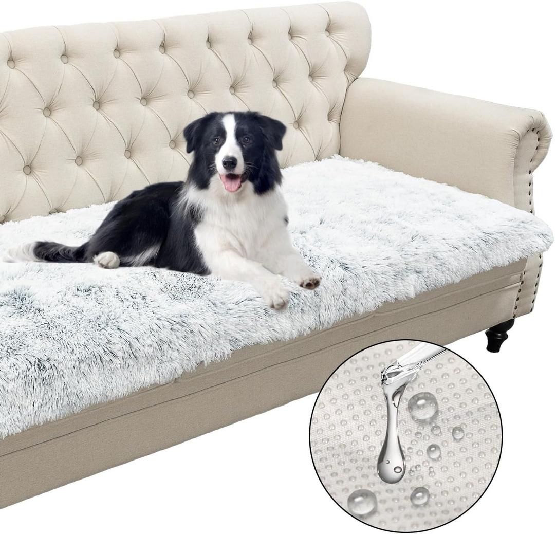 Dogs/Cats Bed Mats, Dog Pad Washable Removable Couch Cover with Anti-Slip Back, Plush Long Fur Mat, Perfect for Small, Medium and Large Dogs.(Magic Gray, 30"x70")