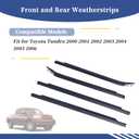 Weatherstrip Outer Front and Rear Door Window Trim Belt 75740-0C022 75730-0C022 75720-0C010 75710-0C010 Fit for Toyota Tundra 2000-2006 Lower Window Glass Seal Weather Stripping Molding