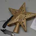 LED Projector Light Christmas Projector 5-Point Star Christmas Treetop with Built-in Rotating Magic Ball LED Projector for Christmas Tree Ornament Home Party Holiday Winter Xmas Decorations