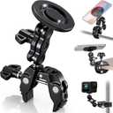 Facmogu Magnetic Phone Holder for Mic Stand, All-Metal 360 Rotatable Magnet Phone Mount with Clamp, Clip Phones Mount for Microphone & Music Stands, Compatible with Magsafe & iPhone 17/16/15/14/13/12