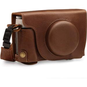 MegaGear MG1893 Ever Ready Genuine Leather Camera Case Compatible with Fujifilm X100V - Brown (One Size)