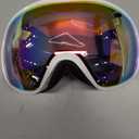 Ski Goggles Snowboard Goggles for Men Women Adults Youth,Over Glasses OTG/100% UV Protection/Anti-fog/Wide Vision (A06-white/Revo Pink(vlt 46%))