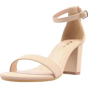 Ankis Heels for Women Open Toe Ankle Strap Chunky Heel Sandals 2.75 Inch
 Size -9