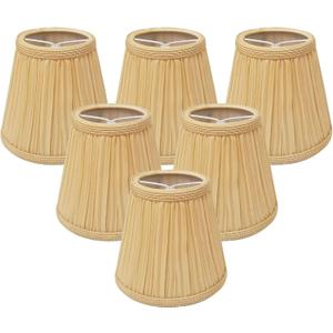 Royal Designs, Inc. CS-1054-5AGL-6 Designer Mushroom Pleat Empire Chandelier Lamp Shade, 3 x 5 x 4.5, Antique Gold, 6-Pack