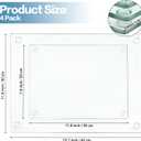 4 Pack Tempered Glass Cutting Board with Anti-Slip Pads, 2 Sizes Rectangle Clear Glass Tray Heat-Resistant Chopping Board for Kitchen Countertop, House Warming Gifts, Non-friable