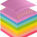 -Sticky -Notes -3x3 Inches - Double Adhesive Strips for Extra Hold, Bright & Colorful Pads, Perfect for -Teachers, Home & Office, 8 -Pads, 100 Sheets/Pad (8 Colors)