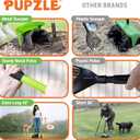 Pupzle Dog Pooper Scooper with Bag Attachment, 40" Long Handle Pooper Scooper for Large Dogs, Dog Poop Scoop for Yard, Large Capacity Swivel Bin and Rake, Lavender Scented Bags (Green)