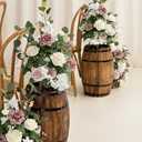 Ling's moment 17.5" Tall Standing Artificial Flowers Arrangements 4 pcs Wedding Aisle Runner Chair Decorations Dusty Rose Cream for Centerpieces Ceremony Reception Rose Floral Party Outdoor