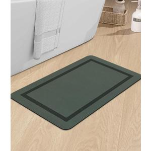 chakme Bathroom Mat Rugs 24x16, Ultra Thin Magic Mat Bath Rug Non Slip Bath Rugs Quick Dry Absorbent Bath Mats for Bathroom Floor, (Dark Green, 24"x16")