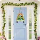 Geelin St. Patrick's Day Wooden Sign for Front Door Hanging Shamrock Truck Sign Colorful Farmhouse Seasonal Door Wreath for Home Indoor Outdoor Wall Window Shop Decoration