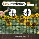 16 Panels Decorative Garden Metal Fence, 33in (H) x 38.67ft (L) No Dig Dog Fencing for Outdoor Yard, Rustproof Animal Ground Stakes Temporary Panel Border Barrier for Patio Flower Bed Camping