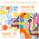 36 Colors Dual Tip Acrylic Paint Markers, Premium Dot & Fine Tip Coloring Paint Pens for Rock, Wood, Fabric, Canvas, Glass, Paper, Ceramic, Scrapbook, Vision Board and DIY Crafts Supplies Art Gifts