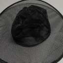 Vintage Style Black Mesh Top Hat with Beaded Neck Strap, Wide Brim Costume Accessory, Gothic Victorian Design