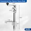 Commercial Can Opener Heavy Duty for 11100, Industrial Can Opener for 10 Cans, Manual Can Opener with Plated Steel Base Stainless Steel Blade for Cans Up to 11 Tall, 18.5" Commercial Can Opener
