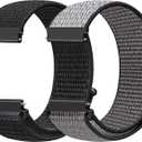 22mm Nylon Quick Release Watch Band Compatible with Samsung Galaxy Watch 3 45mm/Gear S3 Frontier/Garmin Venu 4 45mm/3 45mm/2/Vivoactive 4/Forerunner 570(47mm)/255/265/Amazfit Helio/Bip 6/5/Balance 2