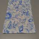Polyester Rectangular Tablecloth 60"x102" White with Blue French Toile Pattern - Sophisticated Table Cover for Chic Weddings & Events