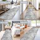 2x10 ft Washable Hallway Runner Rug Non-Slip Stain-Resistant Low-Pile Long Carpet Runner for Kitchen Entryway Living Room Bedroom Bathroom, Modern Abstract Neutral (Blue Gray,2x10)