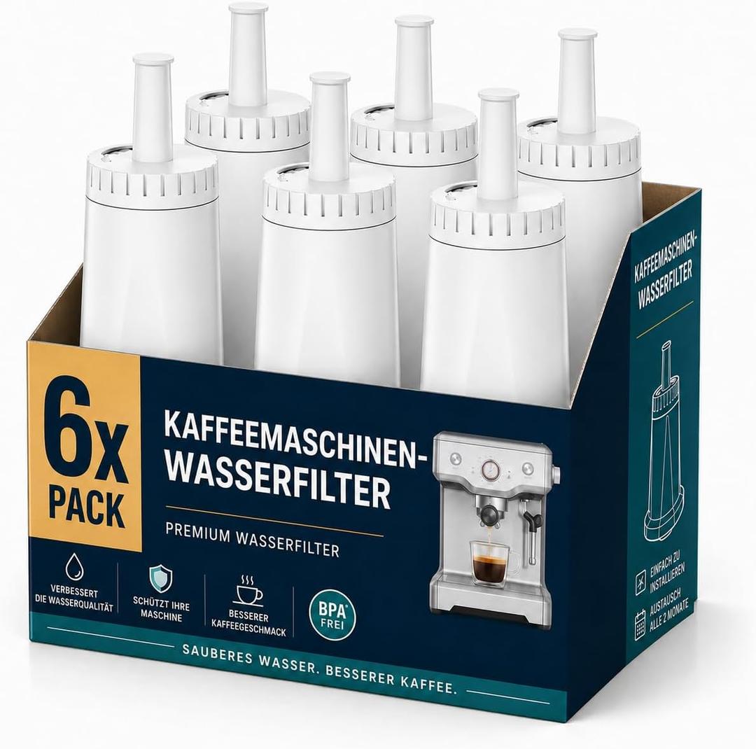 Water Filters for Breville Espresso Machine Barista Touch Bes880, Barista Pro BES878, Oracle Touch BES990, Oracle BES980, Replacement Dual Boiler BES920 Bambino ClaroSwiss (6 Pack)