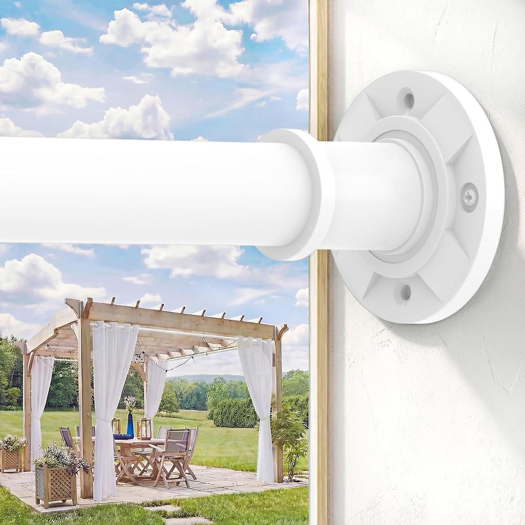 Shower Curtain Rod 31-100 In Adjustable Pole Heavy Duty White Tension Rods Spring Drilling and No Drilling Shower Rod for Bathroom Window Anti-Slip Never Rust