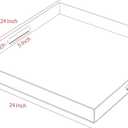 Large Clear Acrylic Serving Tray with Handles-24x24x2 Inch Spill Proof Tray for Ottoman,Coffee Table, Breakfast, Tea, Food, Butler -Safe Edge Organizer-King Size