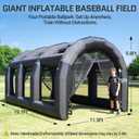 OZIS Inflatable Batting Cage for Baseball with Blower,Durable Inflatable Tennis Tent Baseball Softball Court Training Equipment Batting & Pitching Cage for Indoor/Outdoor Backyard Plays(Black, 19.7ft x 9.8ft x 11.5ft