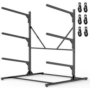 Kayak Storage Rack, Heavy Duty Freestanding Kayak Rack for Garage and Outdoor Storage, Kayak Stand Adjustable for Kayak, Canoe, Surfboard and Paddle Board