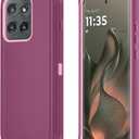Qinmay Phone Case for Motorola Moto Edge 5G 2025 Case, Heavy Duty Shockproof & Dropproof 3-Layer Cover Phone Case for Moto Edge 2025 (WineRedPink)