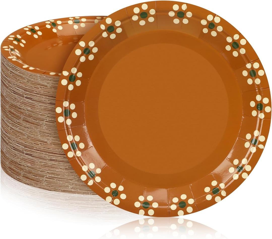 Yungyan 100 Pcs 7 Inch Cielito Lindo Party Plates Platos De Barro Mexicanos Fiesta Paper Plates Baby Shower Taco Party Supplies Mexican Plate Terracotta Flower Clay Pottery Cinco De Mayo Wedding