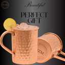NZM Moscow Mule Mug (16 Oz), Hand Hammered Finish Copper Mug | Solid Copper Mugs for Moscow Mule, Iced Coffee, Cocktails, Chilled Drinks with Ayurvedic Health Benefits.