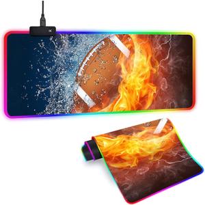 Sbarklo XL RGB Gaming Mouse Pad with 14 Light Modes  Light Up Gamer Mouse Pad,31.5 x 11.8in NonSlip 4 Keys Style Led Large Gamer Mousepad, Black Long Glowing Gaming Accessories for Desk, Waterproof