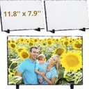 3 PCS Sublimation Slate Blanks, 11.8 x 7.9 Inch Sublimation Blank Rock Slates for Thermal Heat Press Transfer Photos, Rectangular Custom Picture Stone Slates with Display Stands (White)
